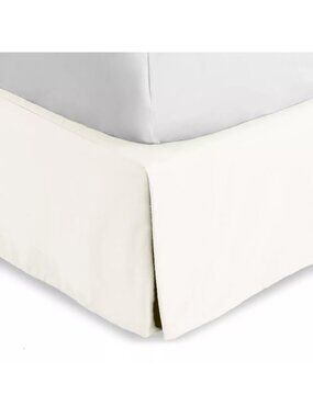 Bare Home Solid White Full Size Microfiber 15" Dust Ruffle Bed Skirt 54" x 75"